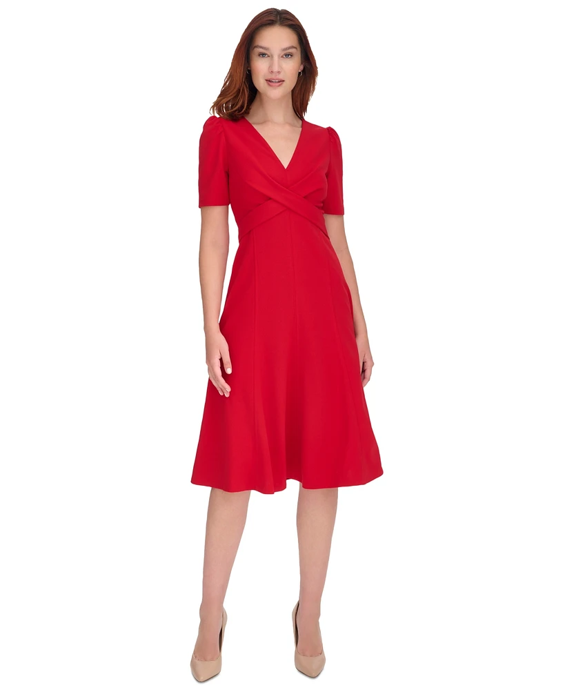 Tommy Hilfiger Women's Crisscross Fit & Flare Dress