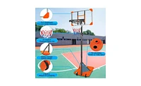 Slickblue Portable Basketball Goal System with Stable Base and Wheels for Easy Mobility