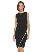 Tommy Hilfiger Women's Gem-Trim Asymmetric Dress