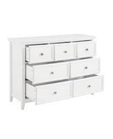 Slickblue Modern 7-Drawer Dresser – White Cabinet with 7 Drawers, Perfect for Living Room or Farmhouse Closet Storage