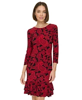 Tommy Hilfiger Women's Paisley-Print Ruffle-Hem Dress