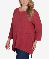 Ruby Rd. Plus Size Scoop Neck Hatchi Knit Sharkbite Top