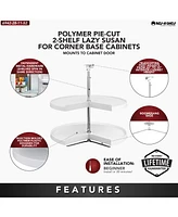 Rev-a-Shelf 28'' Lazy Susan Pie-Cut Polymer 2-Shelf, White, 6942-28-11-52