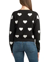 Bcx Juniors' Heart V-Neck Sweater