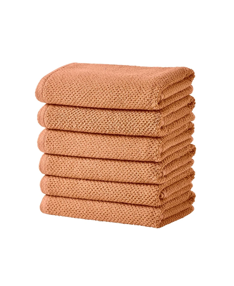 Linery & Co. Cotton Popcorn Texture 6 Piece Hand Towel Set