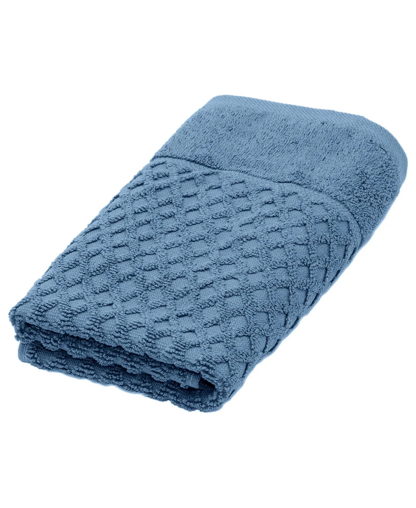 Linery & Co Co. Cotton Diamond Textured Hand Towel, 26" x 16"