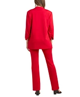 Bcx Juniors' Solid Ruched-Sleeve Open-Front Blazer