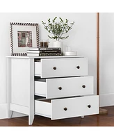 Sugift 3 Drawer Dresser Chest of Drawers Bedside Table