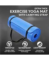 BalanceFrom Fitness BalanceFrom GoCloud 1" Extra Thick Exercise Yoga Mat with Carrying Strap