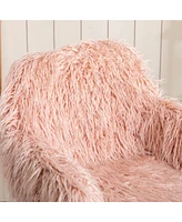 Slickblue Modern Faux fur home office chair, fluffy Chair for girls, makeup vanity