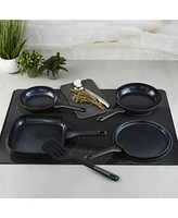 BergHOFF DiNA Helix 5pc Nonstick Specialty Pan Set with Turner, Recycled Aluminum
