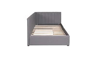 Slickblue Upholstered Daybed with 2 Storage Drawers, Twin Size Sofa Bed Frame