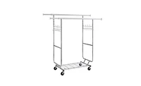 Slickblue Double Garment Rack with Shelves, 800lbs Capacity Clothing Rack