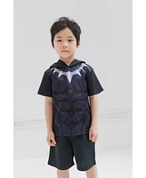 Marvel Toddler Boys Avengers Spider-Man Hulk Hawkeye Black Panther Athletic T-Shirt Mesh Shorts Outfit Set to