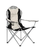 Slickblue Medium Camping Chair – Black Gray Folding Fishing Chair, Portable and Compact