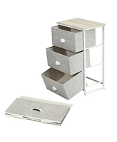 Gymax 3 Drawer Nightstand Side Table Storage Tower Dresser Chest Home Office Furniture