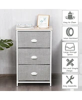Gymax 3 Drawer Nightstand Side Table Storage Tower Dresser Chest Home Office Furniture