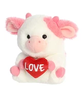 Aurora Mini Love Cow Rolly Pet Round Plush Toy Pink 5"