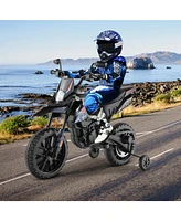 Costway 12V Licensed Aprilia Kids Ride On Motorcycle Electric Dirt Bike with Light & Music