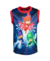 Pj Masks Toddler Boys Catboy Gekko Owlette Graphic T-Shirt Tank Top French Terry Shorts 3 Piece Outfit Set to