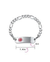 Bling Jewelry Lightweight Blank Identification Medical Id Link Bracelet Stainless Steel 8.5in