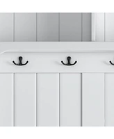 Slickblue 40-Inch Hall Tree with 4 Hooks: Coat Hanger, Entryway Bench & Storage Bench - 3-in-1 Design for Entrance & Hallway