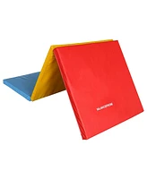 BalanceFrom Fitness GoGym 1.5" Thick Folding 3 Panel Gym Fitness Mat, Multicolor