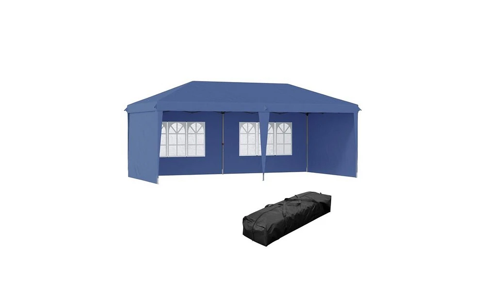 Slickblue 10' x 20' Pop-Up Canopy Party Tent with 4 Sidewalls for Enhanced Privacy