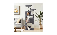 Slickblue 65-Inch Cat Tree Tower for Indoor Cats with Multiple Levels and Scratching Posts