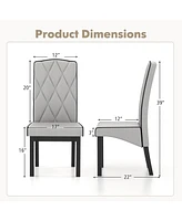 Gymax Modern Dining Chair Set of w/ High Backrest High-density Sponge Cushion