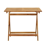 vidaXL Folding Patio Table 35.4"x35.4"x29.5" Solid Acacia Wood