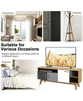 Sugift 65 Inch Tv Stand with 3 Storage Cabinets and 3 Open Shelves for Living Room