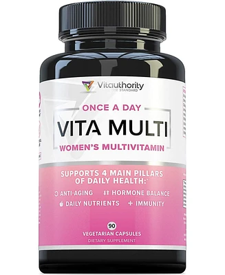 Vitauthority Vita Multi Women's Multivitamin Capsules, Supports Youthful Complexion, Healthy Cortisol and Estrogen Balance with Ashwagandha, Vitauthor