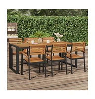 vidaXL Patio Table with U-shaped Legs 78.7"x35.4"x29.5" Solid Wood Acacia