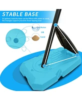 Slickblue Outdoor Portable Basketball Hoop System, Height Adjustable 7.5-10ft, 44 Inch Backboard, with Stable Base and Wheels