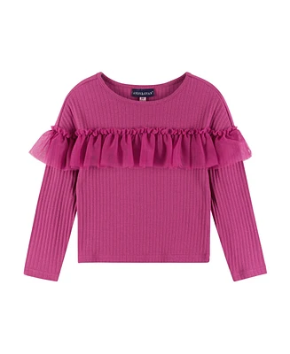 Andy & Evan Toddler Girls Toddler/Child Rib Knit Long Sleeve Top