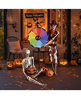 Yescom Pirate Life Size Skeleton Poseable Cowboy Halloween Party Decoration Haunted House Props 2024