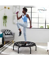 JumpSport 220 in-Home Cardio Fitness Rebounder, 39-inch | Mini Trampoline with Arched-Legged & Videos Included | Safe, Sturdy and Low