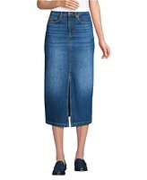 Lands' End Women's Soft Denim Midi Column Skirt