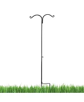 Ashman Premium Steel Ground Stake Shepherd's Hook 65 Inch Dual Sided, Black