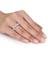 Moissanite Polished Bar Eternity Band (1 ct. t.w.) Sterling Silver