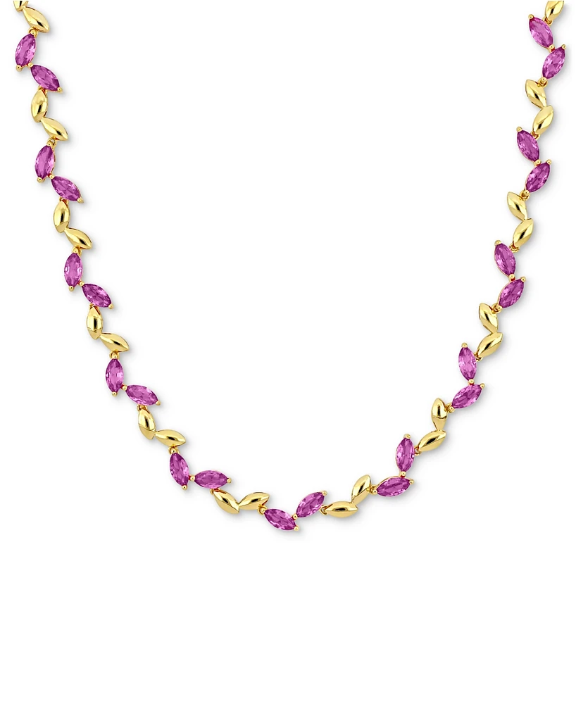 Lab-Created Pink Sapphire & Polished Marquise 17" Collar Necklace (20 ct. t.w.)