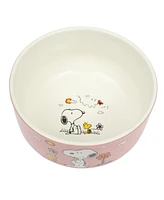 Peanuts Snoopy 6 Pack Stackable 5.5" Decorated Stoneware Bowl Set W/ Plate