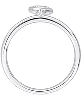 Moissanite Bezel Oval Dangle Ring (1 ct. t.w.) Sterling Silver