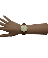 Olivia Pratt Beige Textured Leather Owl Face Women Watch