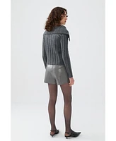 Nocturne Women's Knit Cardigan with Metal Seal Detail