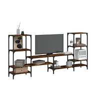 vidaXL Tv Stand Smoked Oak 81.3"x11.2"x37.4" Engineered Wood