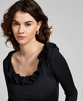 And Now This Women's Ruffled Scoop-Neck Bodysuit, Created for Macy's