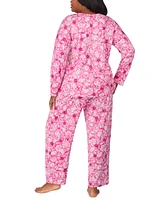 Ellen Tracy Plus Printed Long-Sleeve Pajama Set