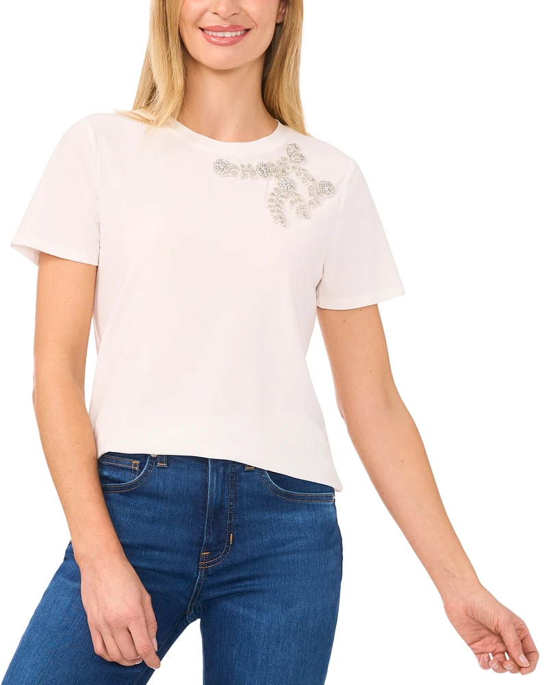 CeCe Women's Embellished Tee